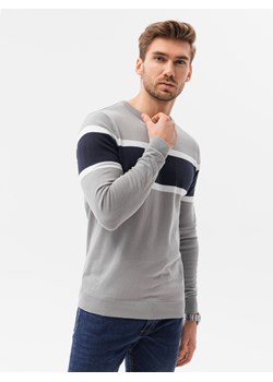 Sweter męski - szary V2 E190 ze sklepu ombre w kategorii Swetry męskie - zdjęcie 185843668