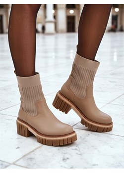 Damskie botki na słupku ze skóry ekologicznej Ivy Storm ze sklepu royalfashion.pl w kategorii Botki - zdjęcie 185844858
