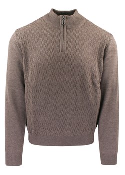 Sweter dla Mężczyzny - Lasota - Jasny Brąz, Krótki Zamek SWLSTAdenispoloBRAZ ze sklepu JegoSzafa.pl w kategorii Swetry męskie - zdjęcie 185846979