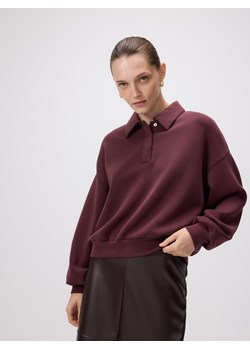 Reserved - Bluza polo z modalem - bordowy ze sklepu Reserved w kategorii Bluzy damskie - zdjęcie 185849445