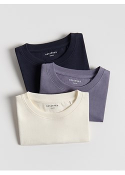 Reserved - Bawełniany longsleeve 3 pack - złamana biel ze sklepu Reserved w kategorii T-shirty chłopięce - zdjęcie 185850179