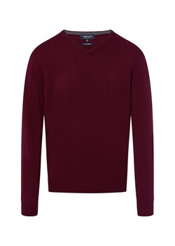 Andrew James Męski sweter z dzianiny Mężczyźni Kaszmir bordowy jednolity ze sklepu vangraaf w kategorii Swetry męskie - zdjęcie 185851036