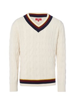 Finshley & Harding London Męski sweter Mężczyźni Bawełna écru jednolity ze sklepu vangraaf w kategorii Swetry męskie - zdjęcie 185851106