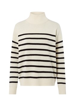 Marie Lund Damski sweter z wełny merynosów Kobiety Wełna merino écru w paski - id: 776679-0002-09900 - marki Marie Lund - 185851128 Marie Lund Damski sweter z wełny merynosów Kobiety Wełna merino écru w paski ze sklepu vangraaf w kategorii Swetry damskie - zdjęcie 185851128
