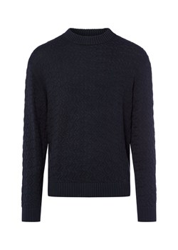 Selected Męski sweter z dzianiny - SLHPhilip Mężczyźni Bawełna jasnoniebieski wypukły wzór tkaniny ze sklepu vangraaf w kategorii Swetry męskie - zdjęcie 185851156