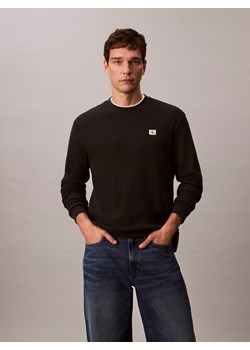 Calvin Klein Jeans Męska koszula z długim rękawem Mężczyźni czarny jednolity ze sklepu vangraaf w kategorii T-shirty męskie - zdjęcie 185851225