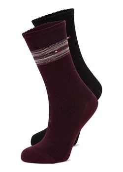 Tommy Hilfiger Skarpety w 2-paku Kobiety drobna dzianina bordowy jednolity ze sklepu vangraaf w kategorii Skarpetki damskie - zdjęcie 185851317