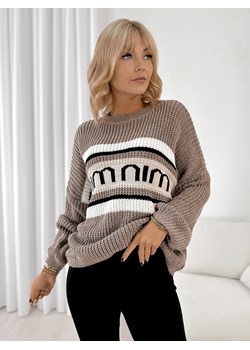 sweter lawrence ciemnobeżowy one size ze sklepu UBRA w kategorii Swetry damskie - zdjęcie 185851447