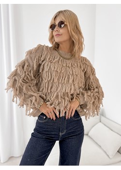 sweter leptis ciemnobeżowy one size ze sklepu UBRA w kategorii Swetry damskie - zdjęcie 185851568