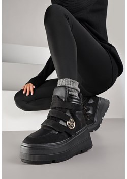 Czarne Botki Vices w Stylu Sneakersów na Platformie Afirriva ze sklepu born2be.pl w kategorii Botki - zdjęcie 185853736