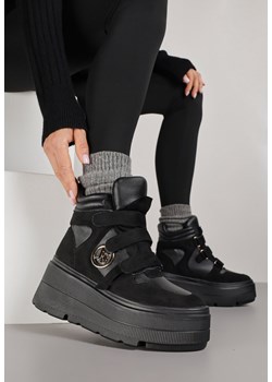 Czarne Botki Vices w Stylu Sneakersów na Platformie Afirriva ze sklepu born2be.pl w kategorii Botki - zdjęcie 185853737