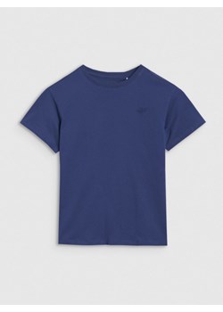 Chłopięcy t-shirt oversize 4F 4FJWSS25TTSHM2324 - niebieski ze sklepu Sportstylestory.com w kategorii T-shirty chłopięce - zdjęcie 185854175