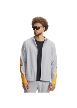 Męska kurtka do biegania Under Armour UA Velociti Storm Hooded - szara ze sklepu Sportstylestory.com w kategorii Kurtki męskie - zdjęcie 185854429