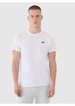Męski t-shirt basic 4F 4FWMM00TTSHM2657 - biały ze sklepu Sportstylestory.com w kategorii T-shirty męskie - zdjęcie 185854488
