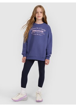 Dziewczęce legginsy dzianinowe 4F 4FJRAW25TTIGF291 - granatowe ze sklepu Sportstylestory.com w kategorii Spodnie dziewczęce - zdjęcie 185854845