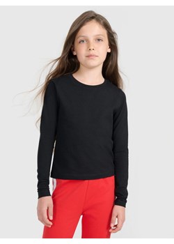 Dziewczęcy longsleeve bez nadruku 4F 4FJRAW25TLONF603 - biały ze sklepu Sportstylestory.com w kategorii Bluzki dziewczęce - zdjęcie 185854927