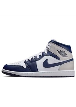 Buty męskie Air Jordan 1 Mid DQ8426-146 - biało-granatowe ze sklepu streetstyle24.pl w kategorii Buty sportowe męskie - zdjęcie 185855078