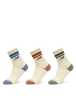 Zestaw 3 par wysokich skarpet unisex New Balance Active Lifestyle Striped Crew LAS35210AS3 Écru ze sklepu eobuwie.pl w kategorii Skarpetki męskie - zdjęcie 185859738
