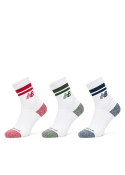 Zestaw 3 par wysokich skarpet unisex New Balance Active Lifestyle Striped Crew LAS35210AS1 Biały ze sklepu eobuwie.pl w kategorii Skarpetki męskie - zdjęcie 185859837