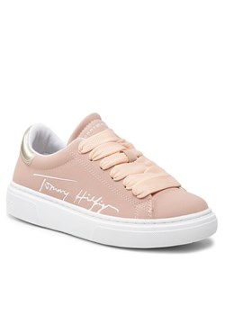 Sneakersy Tommy Hilfiger Low Cut Lace-Up Sneaker T3A4-32149-0315 S Różowy ze sklepu eobuwie.pl w kategorii Trampki dziecięce - zdjęcie 185859977
