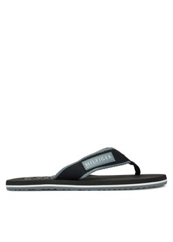 Japonki Tommy Hilfiger Patch Hilfiger Beach Sandal FM0FM05435 Czarny ze sklepu eobuwie.pl w kategorii Klapki męskie - zdjęcie 185860499