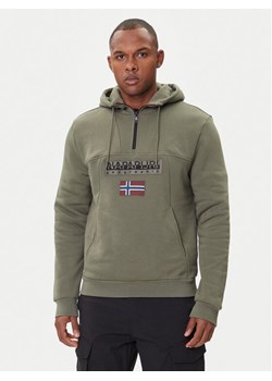 Napapijri Bluza Burgee NP0A4I5E Zielony Regular Fit ze sklepu MODIVO w kategorii Bluzy męskie - zdjęcie 185868975