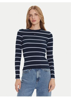 Tommy Jeans Bluzka Essential DW0DW17387 Granatowy Slim Fit ze sklepu MODIVO w kategorii Bluzki damskie - zdjęcie 185869045
