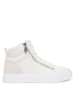 Calvin Klein Sneakersy Classic Cup Mid Laceup Zip Lth YM0YM01428 Biały ze sklepu MODIVO w kategorii Buty sportowe męskie - zdjęcie 185869558