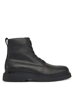 Calvin Klein Trzewiki Combat Ess Lace Up Zip Boot Lth YM0YM01373 Czarny ze sklepu MODIVO w kategorii Buty zimowe męskie - zdjęcie 185869737