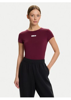 EA7 Emporio Armani T-Shirt 7W000673 AF12945 M5064 Bordowy Slim Fit ze sklepu MODIVO w kategorii Bluzki damskie - zdjęcie 185869958