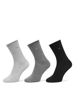 Calvin Klein Zestaw 3 par wysokich skarpet damskich 701234368 Szary ze sklepu MODIVO w kategorii Skarpetki damskie - zdjęcie 185869998
