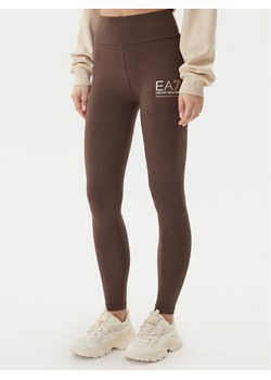EA7 Emporio Armani Legginsy 7W000426 AF12484 U6063 Brązowy Slim Fit ze sklepu MODIVO w kategorii Spodnie damskie - zdjęcie 185870458