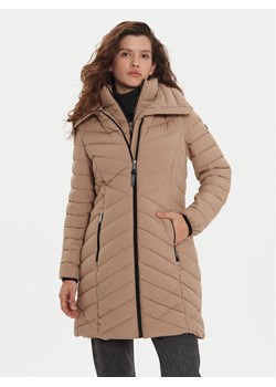 DKNY Płaszcz zimowy DLEMPN46 Brązowy Slim Fit ze sklepu MODIVO w kategorii Kurtki damskie - zdjęcie 185870465