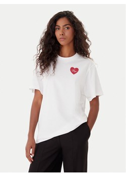 HUGO T-Shirt Vintag 50551445 Écru Regular Fit ze sklepu MODIVO w kategorii Bluzki damskie - zdjęcie 185870585