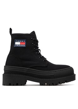 Tommy Jeans Trapery Foxing Boot EN0EN01903 Czarny ze sklepu MODIVO w kategorii Workery damskie - zdjęcie 185870736