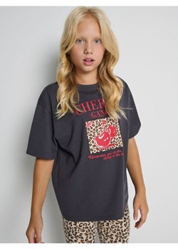 Sinsay - Koszulka z nadrukiem - szary ze sklepu Sinsay w kategorii Bluzki dziewczęce - zdjęcie 185883376