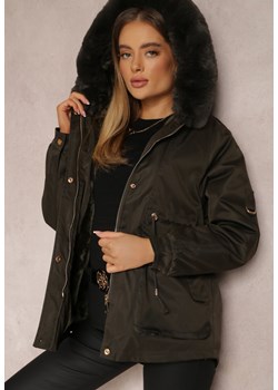 Ciemnozielona Kurtka Nylonowa Parka z Odpinanym Futerkiem Pasca - id: B536-62-D.GREEN - marki Renee - 185883386 Ciemnozielona Kurtka Nylonowa Parka z Odpinanym Futerkiem Pasca ze sklepu renee.pl w kategorii Kurtki damskie - zdjęcie 185883386