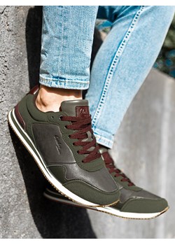 Buty męskie sneakersy - khaki V2 T332 ze sklepu ombre w kategorii Buty sportowe męskie - zdjęcie 185883569