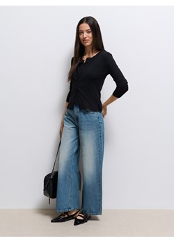 Mohito - Jeansy wide leg petite - granatowy ze sklepu Mohito w kategorii Jeansy damskie - zdjęcie 185884867