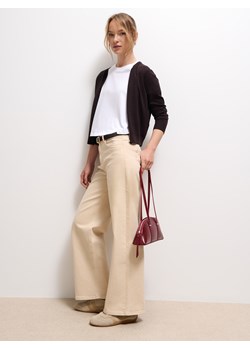 Mohito - Jeansy wide leg petite - beżowy ze sklepu Mohito w kategorii Jeansy damskie - zdjęcie 185884896