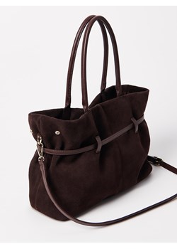 Mohito - Skórzana torebka - ciemnobrązowy ze sklepu Mohito w kategorii Kuferki - zdjęcie 185885217