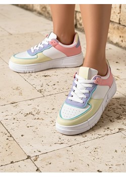 Damskie sneakersy Elektra Pastello - wielokolorowe skóra ekologiczna wiosna ze sklepu royalfashion.pl w kategorii Buty sportowe damskie - zdjęcie 185885558
