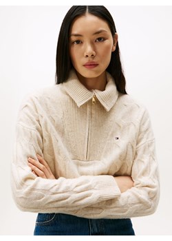 Tommy Hilfiger Wełniany sweter damski Kobiety Wełna écru marmurkowy ze sklepu vangraaf w kategorii Swetry damskie - zdjęcie 185889885