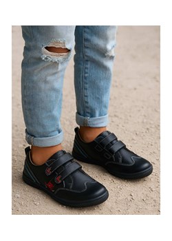 Chłopięce półbuty na rzepy Czarne /G7-2 18127 T282/ ze sklepu Pantofelek24.pl w kategorii Buty sportowe dziecięce - zdjęcie 185890038