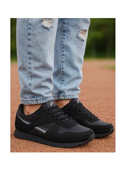Sportowe czarne buty chłopięce sneakersy /D5-1 18123 T389/ ze sklepu Pantofelek24.pl w kategorii Buty sportowe dziecięce - zdjęcie 185890158