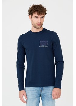 AERONAUTICA MILITARE Granatowy męski longsleeve bawełniany, Rozmiar XL ze sklepu outfit.pl w kategorii T-shirty męskie - zdjęcie 185890256
