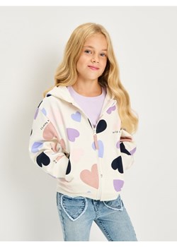 Sinsay - Bluza hoodie ze wzorkiem - biały ze sklepu Sinsay w kategorii Bluzy dziewczęce - zdjęcie 185894776