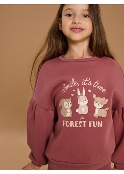 Sinsay - Bluza z nadrukiem w motywie jesiennym - bordowy ze sklepu Sinsay w kategorii Bluzy dziewczęce - zdjęcie 185894815