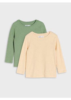 Sinsay - Bawełniana koszulka 2 pack - kremowy - id: 713EM-02X - marki Sinsay - 185895149 Sinsay - Bawełniana koszulka 2 pack - kremowy ze sklepu Sinsay w kategorii Kaftaniki i bluzki - zdjęcie 185895149