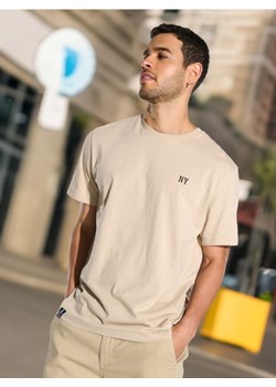 Sinsay - Koszulka z nadrukiem - beżowy ze sklepu Sinsay w kategorii T-shirty męskie - zdjęcie 185895189